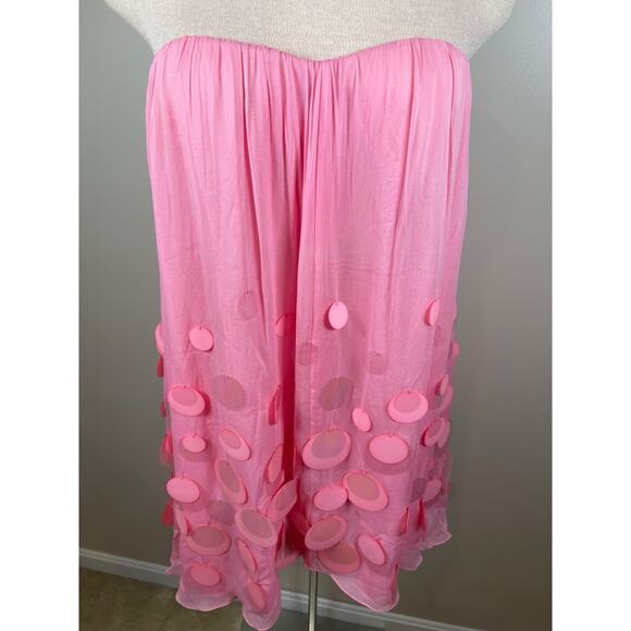 Retrofete Sherry Sequin Embellished Strapless Pink Mini Dress Size Small - Picture 4 of 11